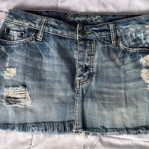Vintage American Eagle Distressed Denim Skirt
